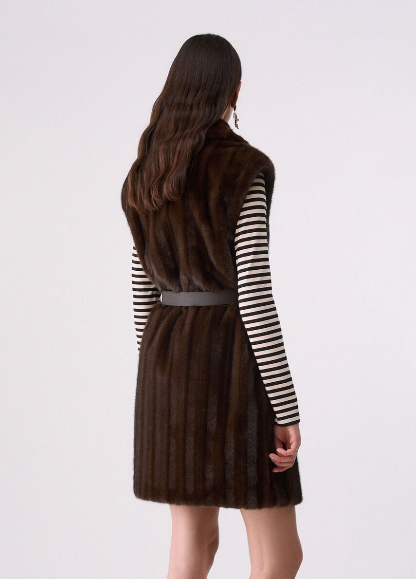 gilet lunog in pelliccia sintetica CF6017ES046 01629 LIU JO BLACK 