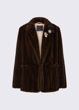 LIU JO BLACK giacca in pelliccia sintetica Marrone