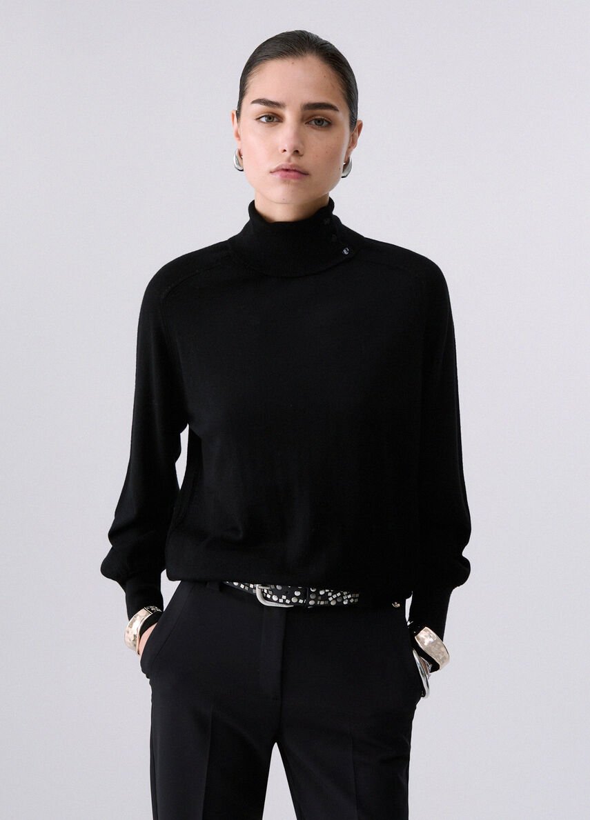 dolcevita in lana con bracciale CF6039MA82O 22222 LIU JO BLACK 