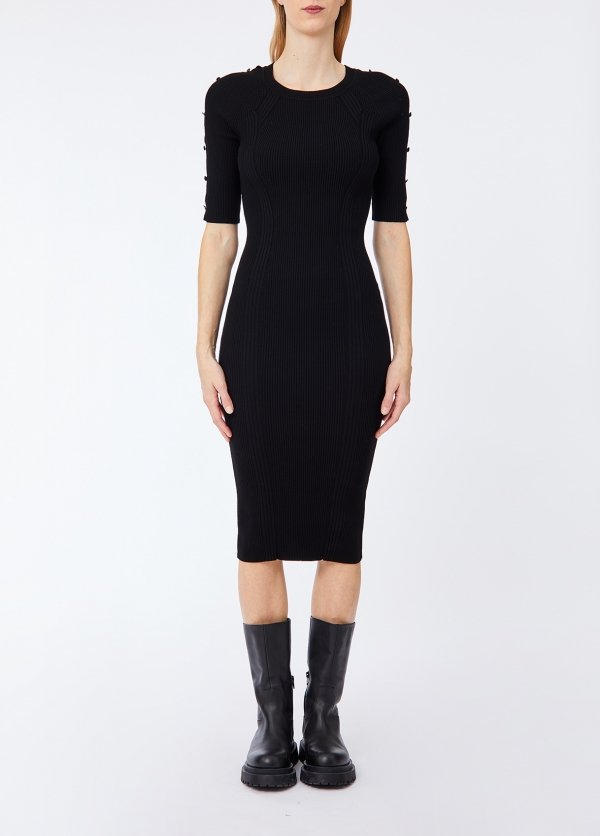 abito lungo in maglia CF6101MS99E 22222 LIU JO BLACK 