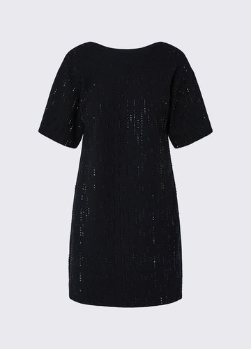 abito in maglia con strass CF6162MS99E L9605 LIU JO BLACK 