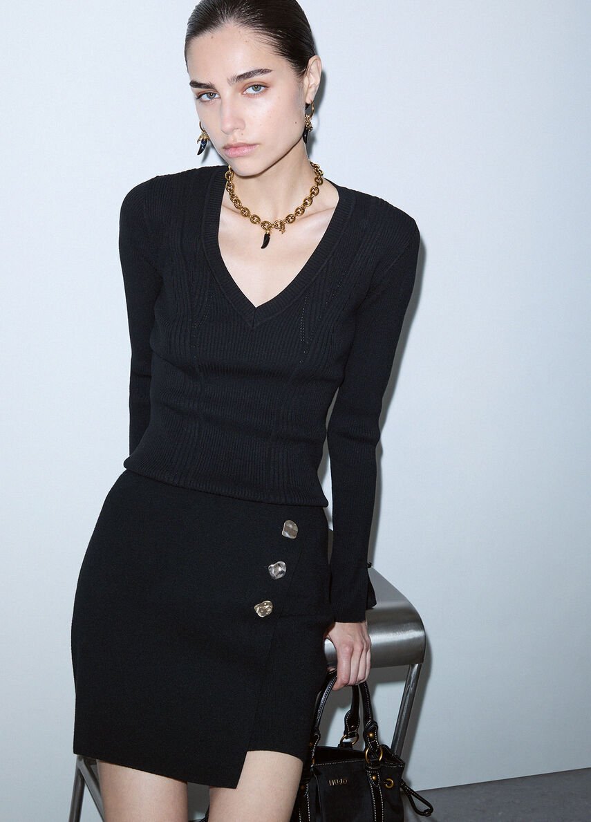 minigonna in maglia CF6185MS99E 22222 LIU JO BLACK 