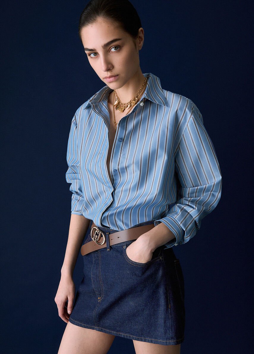camicia con inserto in pizzo CF6196T816A D3072 LIU JO BLACK 