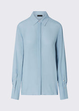 LIU JO BLACK camicia in crepe de chine Azzuro