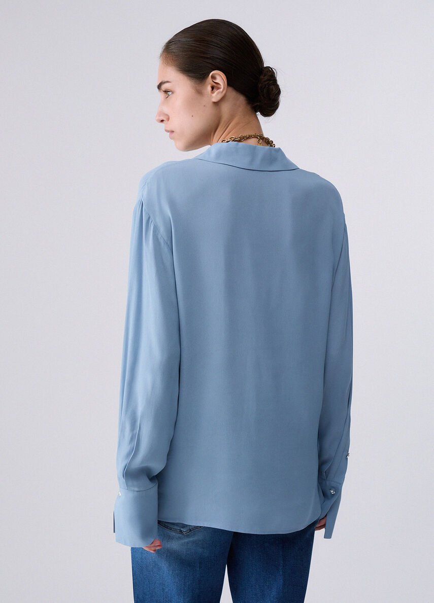 camicia in crepe de chine CF6207T2578 X0805 LIU JO BLACK 
