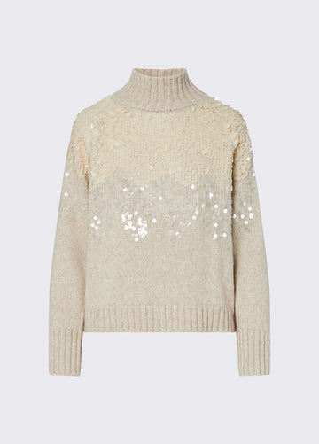maglione in lana con pailettes CF6258MA63S X0814 LIU JO BLACK 