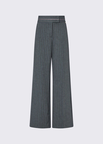 pantalone gessato in misto lana CF6270T880A D3087 LIU JO BLACK 