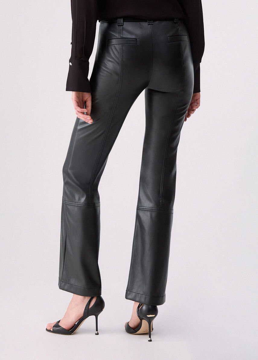 pantalone in tessuto spalmato CF6280E0624 22222 LIU JO BLACK 