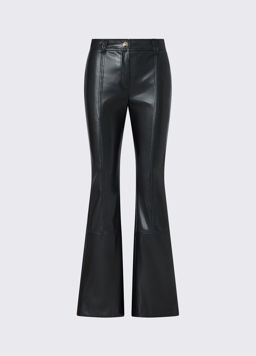 pantalone in tessuto spalmato CF6280E0624 22222 LIU JO BLACK 