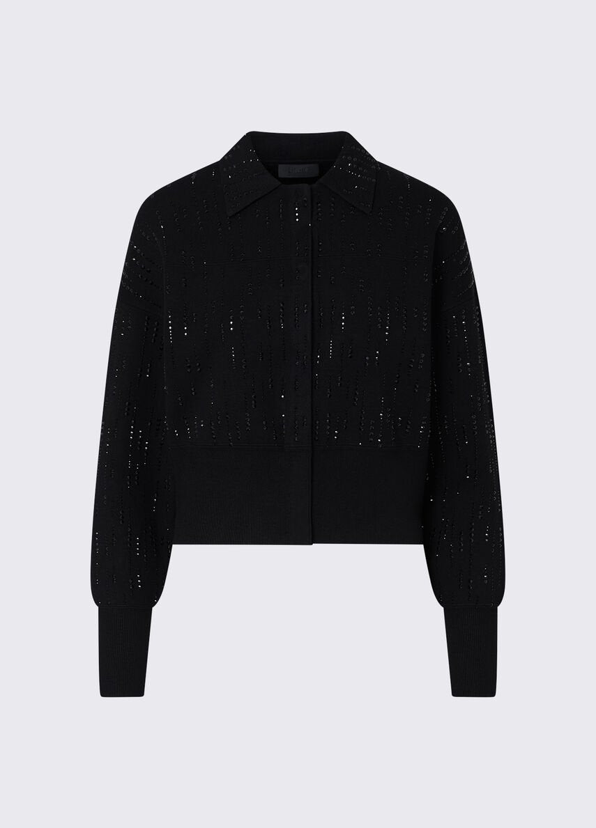 giacca con strass CF6295MS99E L9605 LIU JO BLACK 