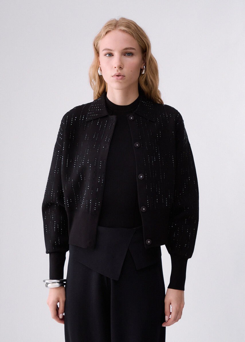 giacca con strass CF6295MS99E L9605 LIU JO BLACK 