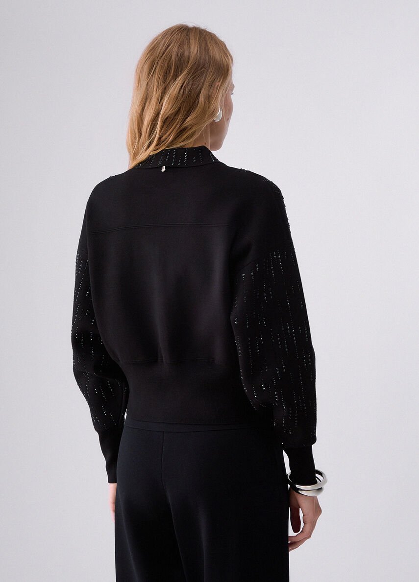 giacca con strass CF6295MS99E L9605 LIU JO BLACK 