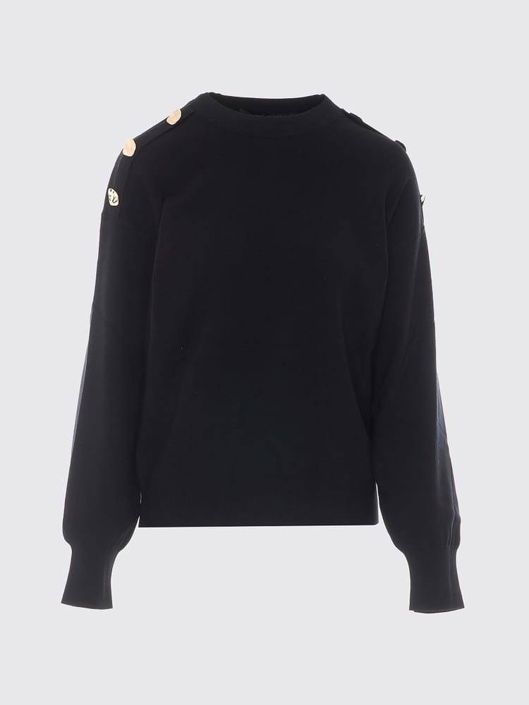 maglia con bottoni CF6298MS99E 22222 LIU JO BLACK 