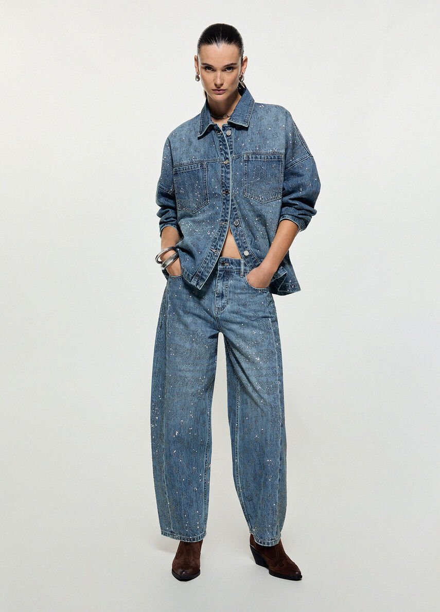 jeans balloon con strass ZB7305D0416 79212 LIU JO CAPSULE GIGI HADID 