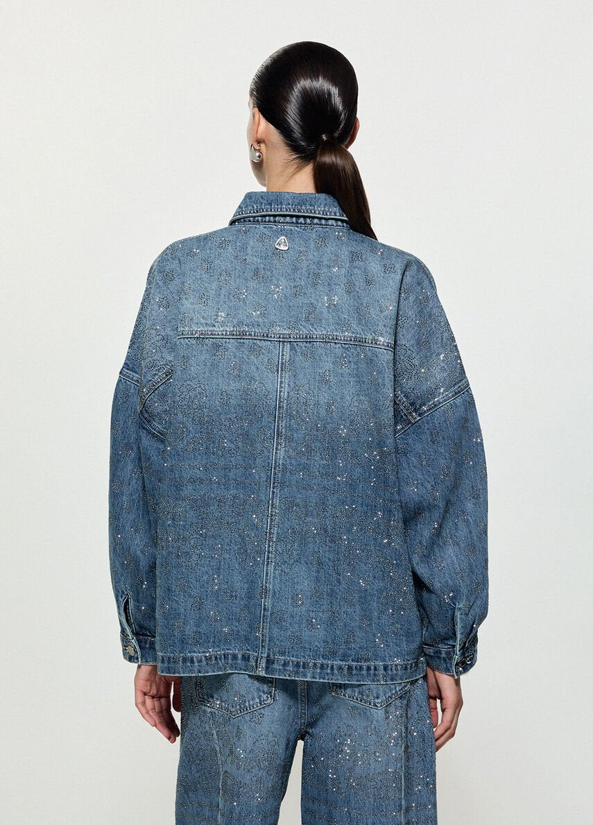 giacca oversize in denim con strass ZB7307D0416 79212 LIU JO CAPSULE GIGI HADID 