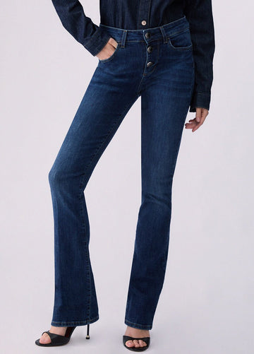 jeans bootcut con gioiello UF6025D0328 79114 LIU JO DENIM 