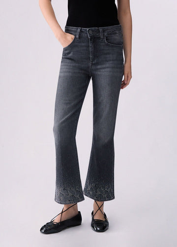 jeans bootcut con strass UF6040D0305 87506 LIU JO DENIM 