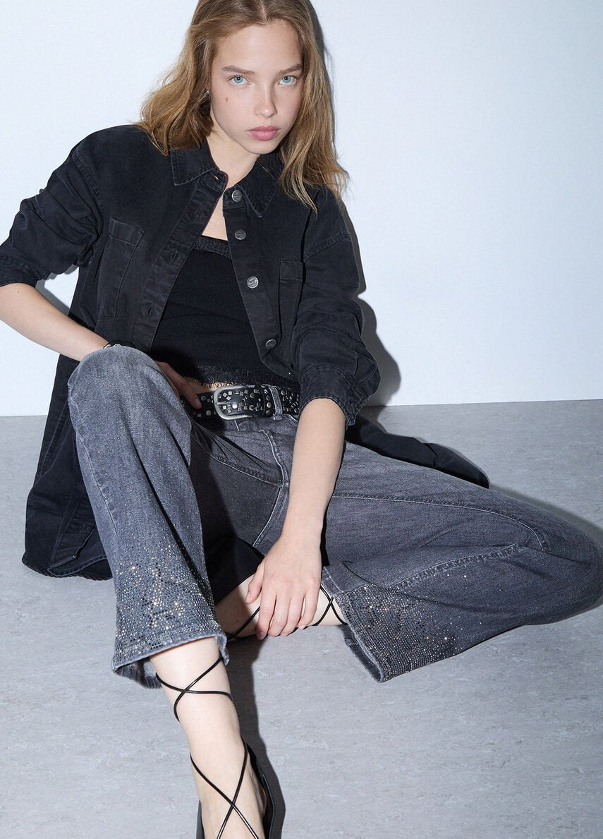 jeans bootcut con strass UF6040D0305 87506 LIU JO DENIM 