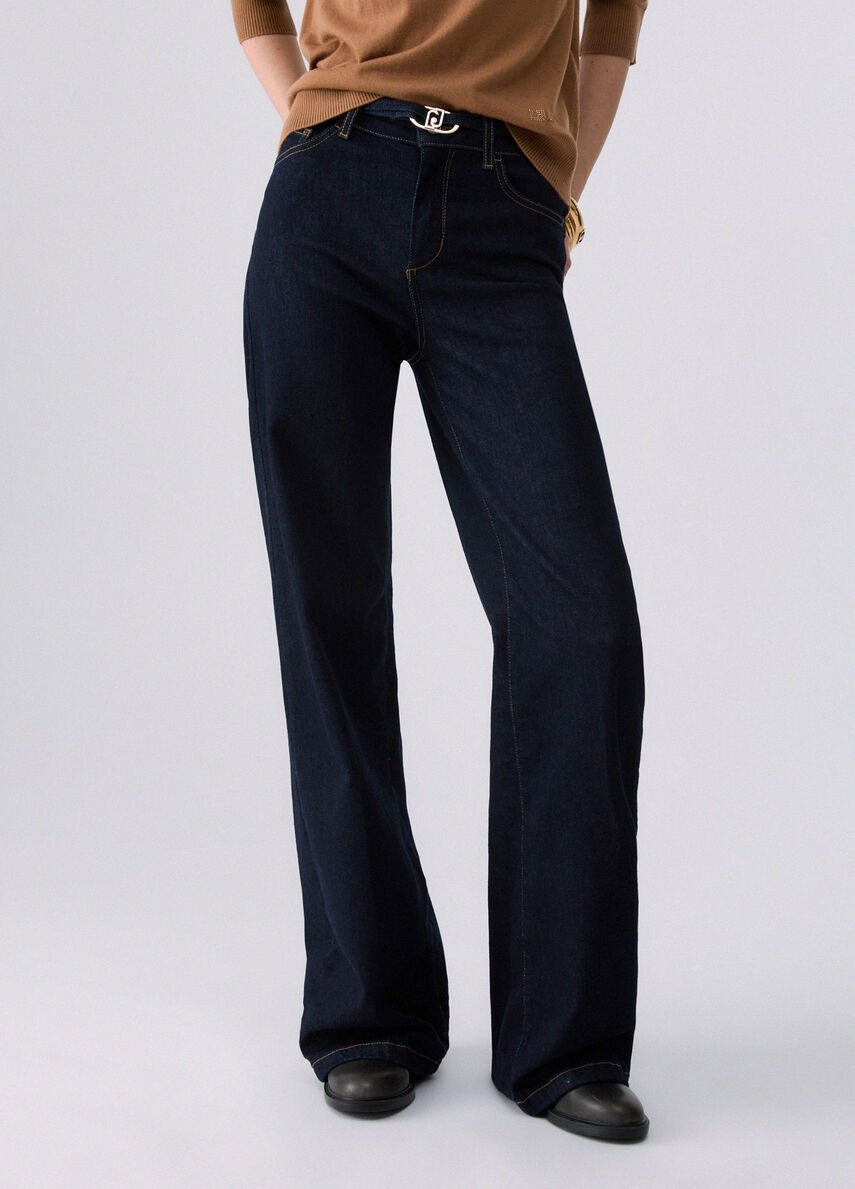 jeans flare con cintura UF6088D0264 7S000 LIU JO DENIM 