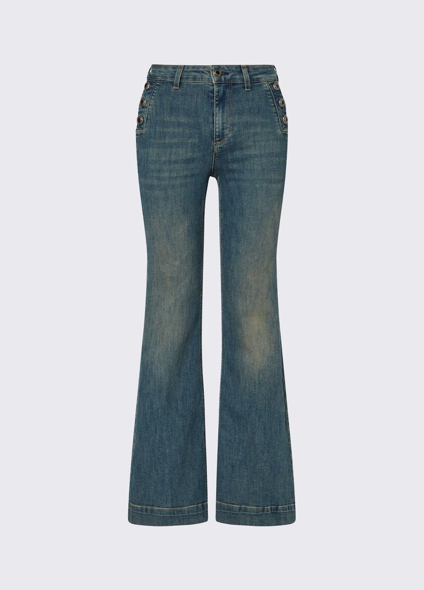 jeans flare con bottoni gioiello UF6093D0328 79137 LIU JO DENIM 