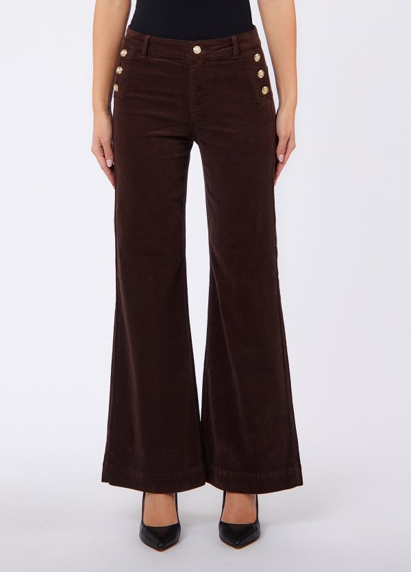 pantalone flare con bottoni gioiello UF6093T702A 91106 LIU JO DENIM 
