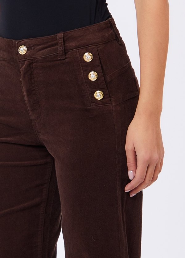 pantalone flare con bottoni gioiello UF6093T702A 91106 LIU JO DENIM 