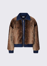 LIU JO DENIM giubbino in pelliccia sintetica Marrone