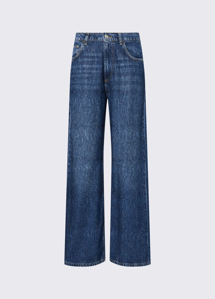 jeans straight con strass UF6166D0373 79111 LIU JO DENIM 