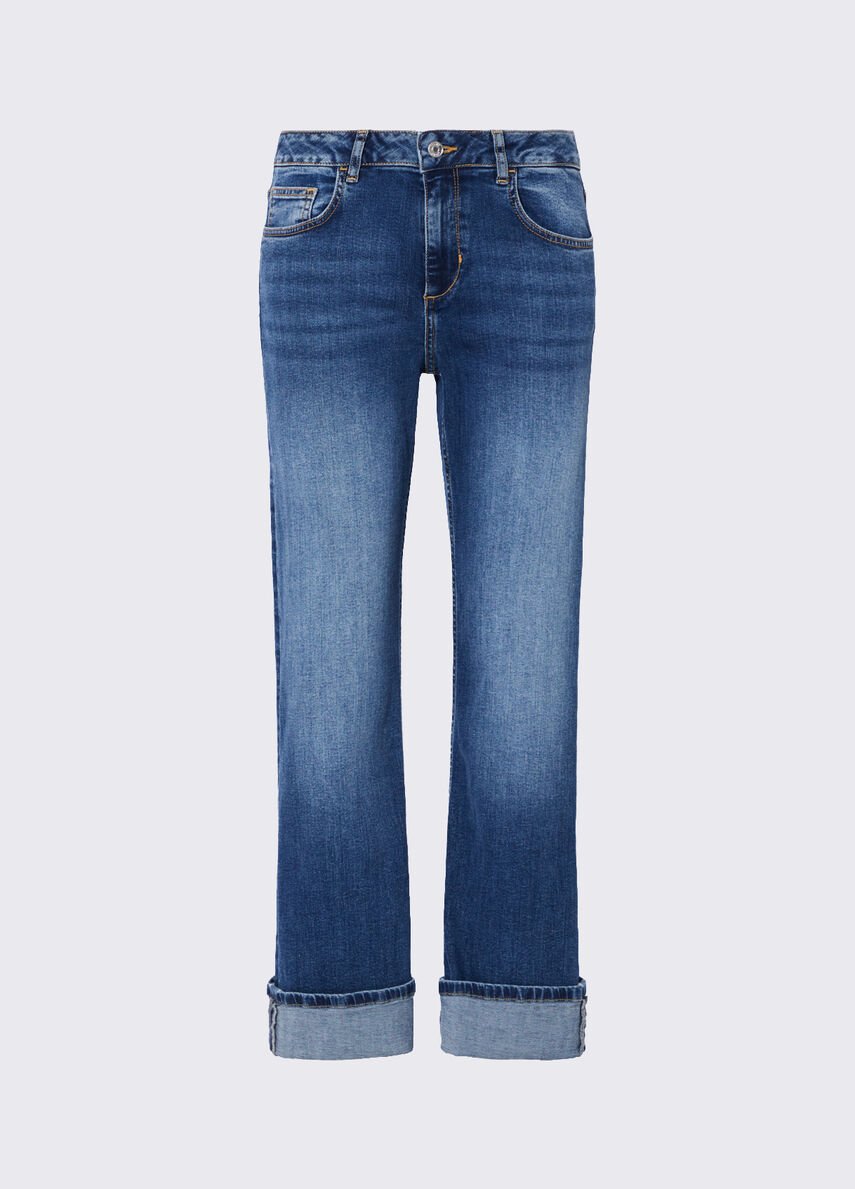 Jeans straight con risvolto UF6225D0360 79126 LIU JO DENIM 