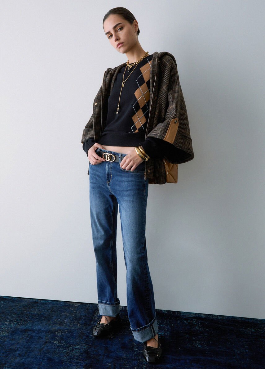 Jeans straight con risvolto UF6225D0360 79126 LIU JO DENIM 
