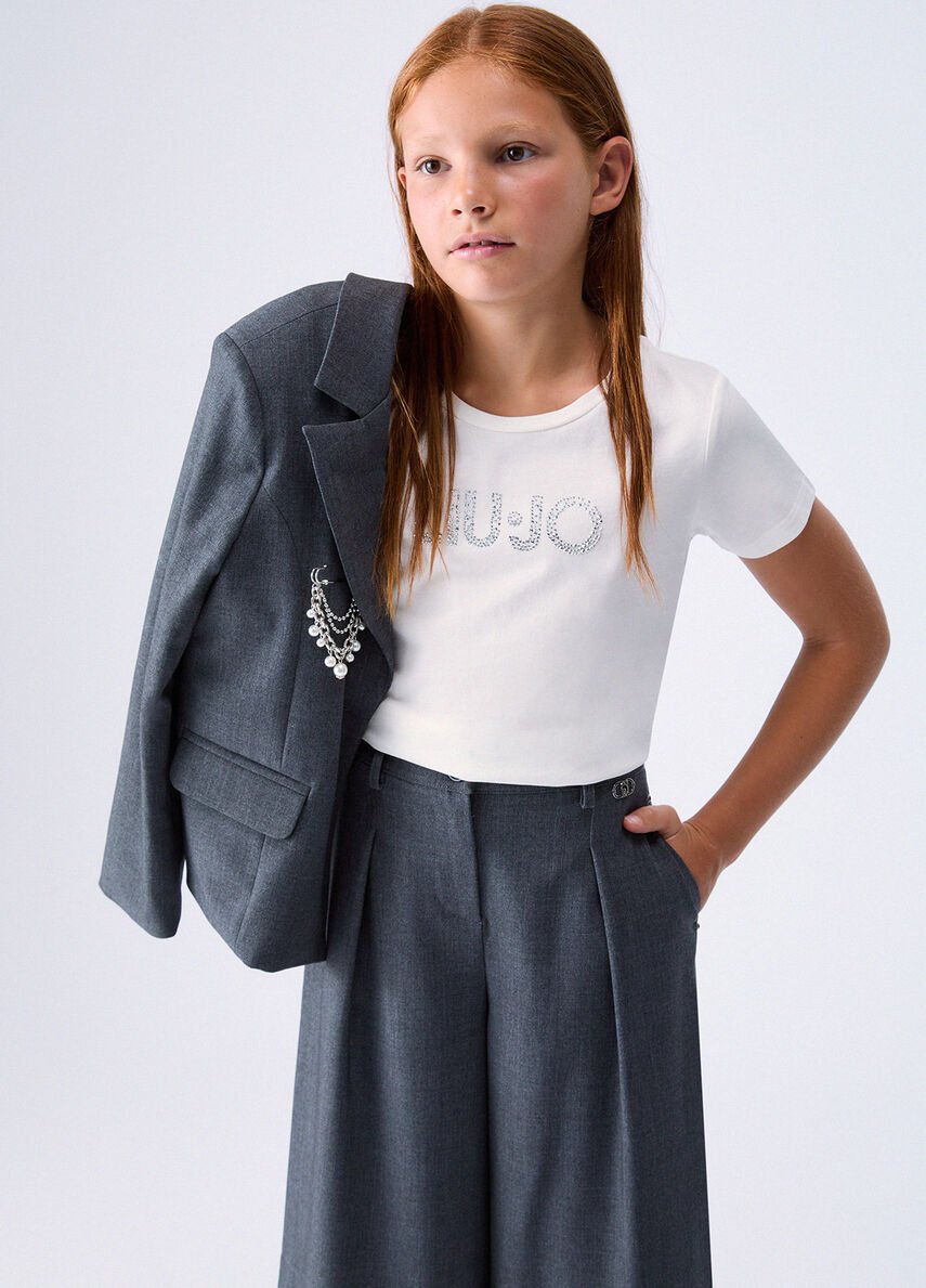t-shirt con logo GF6040JS923 10602 LIU JO JUNIOR 