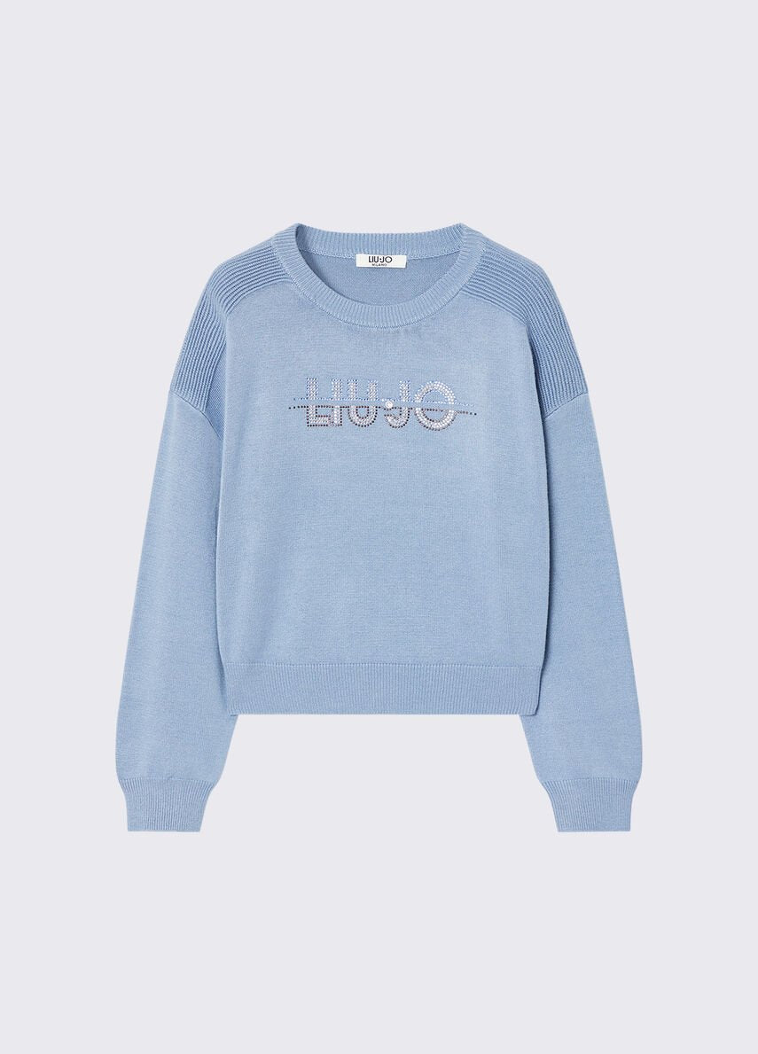 maglia maniche lunghe con logo GF6041MS49I L9419 LIU JO JUNIOR 