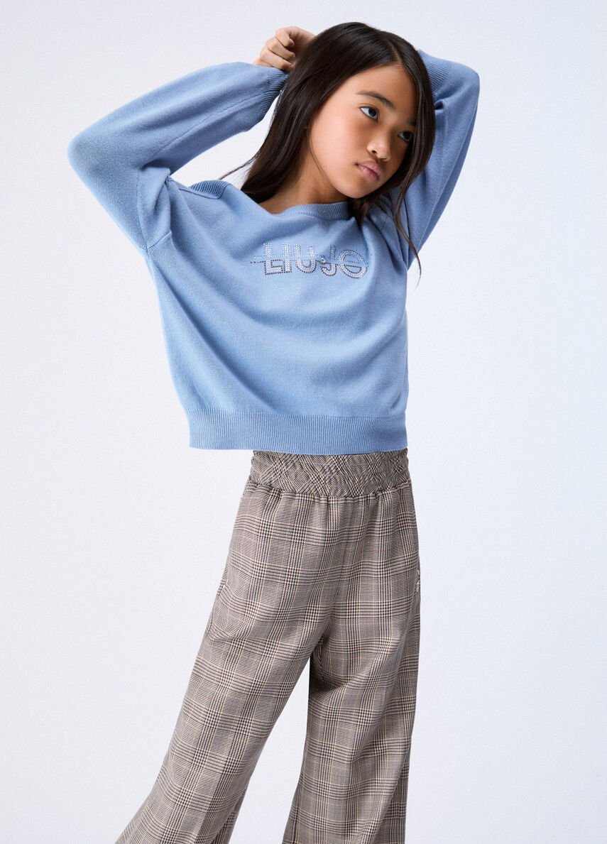 maglia maniche lunghe con logo GF6041MS49I L9419 LIU JO JUNIOR 