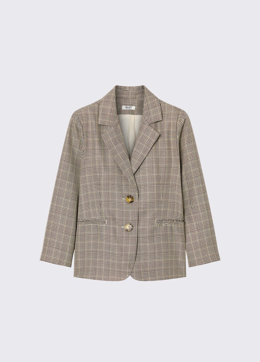 giacca in principe di galles GF6058T674A R9348 LIU JO JUNIOR 