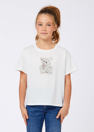 t-shirt con stampa orso GF6079JS923 S9154 LIU JO JUNIOR 