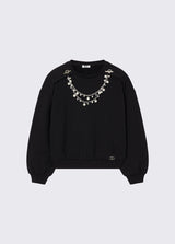 LIU JO JUNIOR felpa con accessorio gioiello Nero