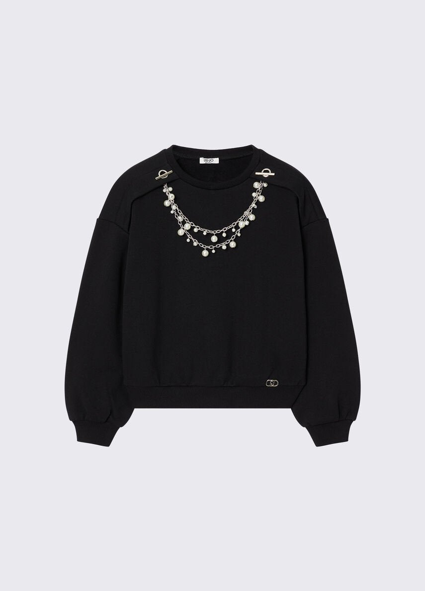 felpa con accessorio gioiello GF6082FS326 22222 LIU JO JUNIOR 