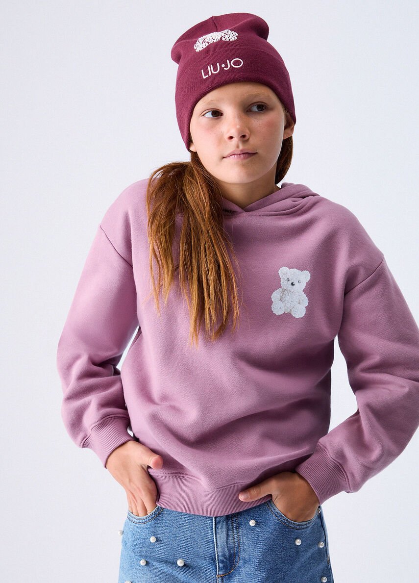 felpa con cappuccio e teddy GF6083FS326 L9105 LIU JO JUNIOR 