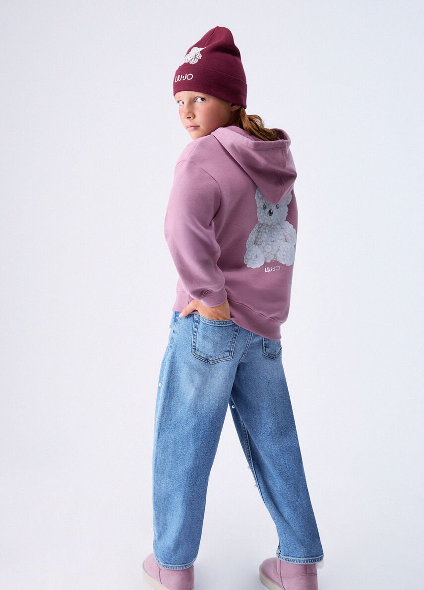 felpa con cappuccio e teddy GF6083FS326 L9105 LIU JO JUNIOR 