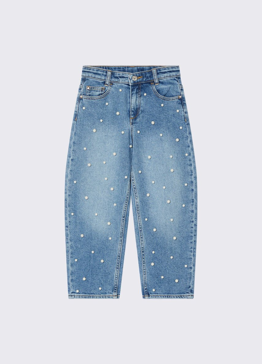 jeans balloon con applicazioni GF6120D5071 77208 LIU JO JUNIOR 