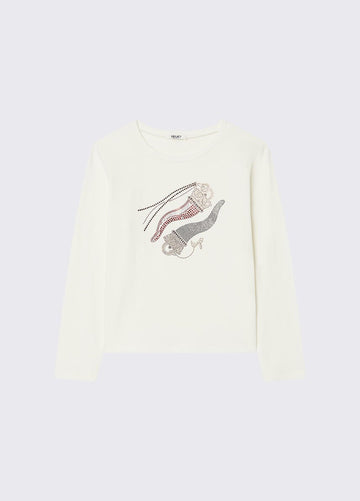 t-shirt maniche lunghe con stampa GF6129JS003 L9236 LIU JO JUNIOR 