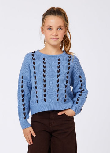 maglione in lana con ricami GF6132MA22S X0502 LIU JO JUNIOR 