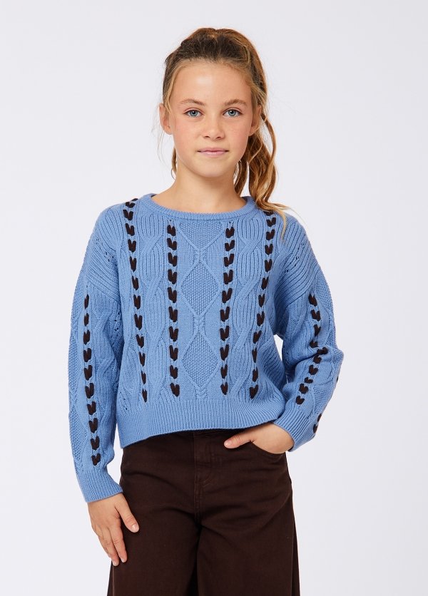 maglione in lana con ricami GF6132MA22S X0502 LIU JO JUNIOR 