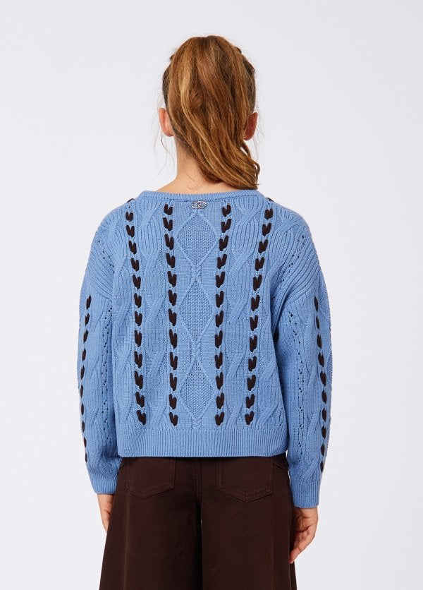 maglione in lana con ricami GF6132MA22S X0502 LIU JO JUNIOR 
