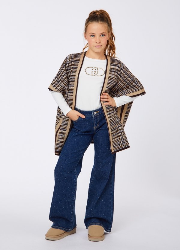 poncho con logo GF6135MA22S R9348 LIU JO JUNIOR 