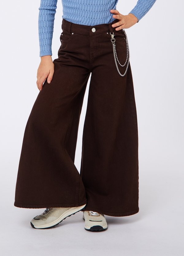 pantalone extra wide leg con applicazione GF6146T44A 90915 LIU JO JUNIOR 