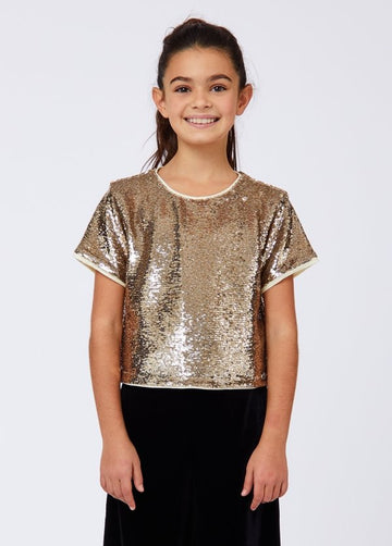 t-shirt full pailettes GF6170J3978 A3938 LIU JO JUNIOR 