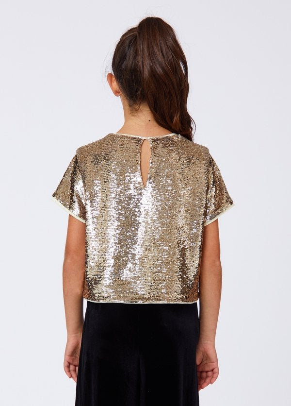 t-shirt full pailettes GF6170J3978 A3938 LIU JO JUNIOR 