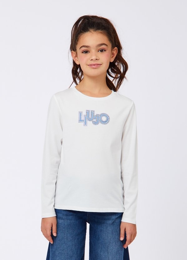 t-shirt con pailettes GF6174JS003 D3054 LIU JO JUNIOR 