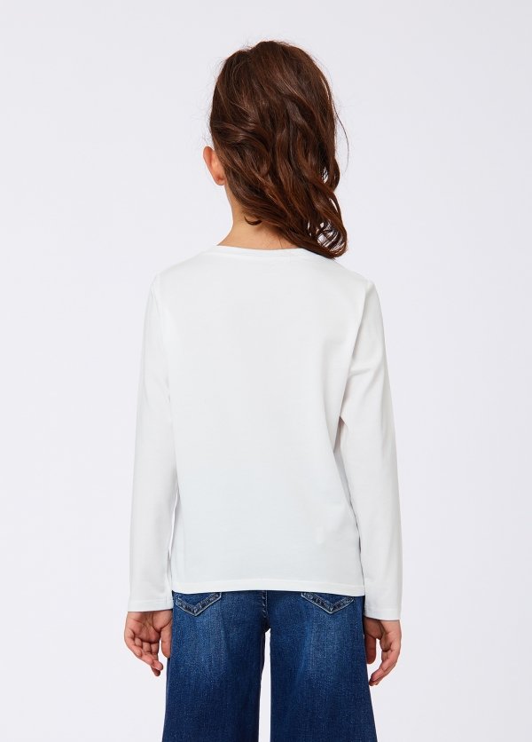 t-shirt con pailettes GF6174JS003 D3054 LIU JO JUNIOR 